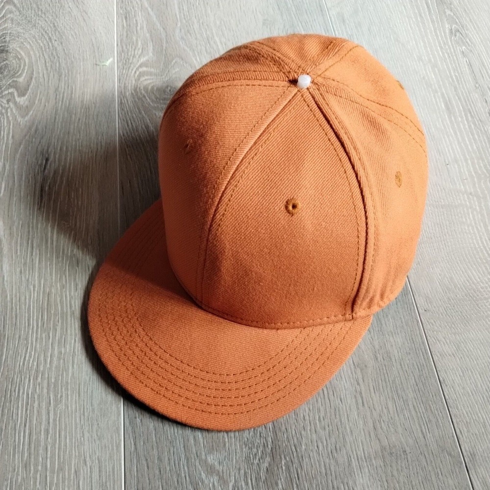 Orange Fitted Hat 7 1/4 Acrylic Wool Finish Line Athletics Wide Baseball Cap
